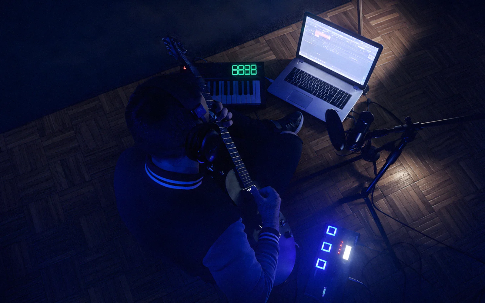 FHUGAWZ blog image for Building Axioms with cinematic dark pop project visuals
